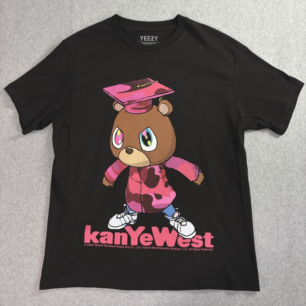 Yeezy Kanye West Graduation Bear Graphic T-Shirt Black Mens Size Medium Murakami